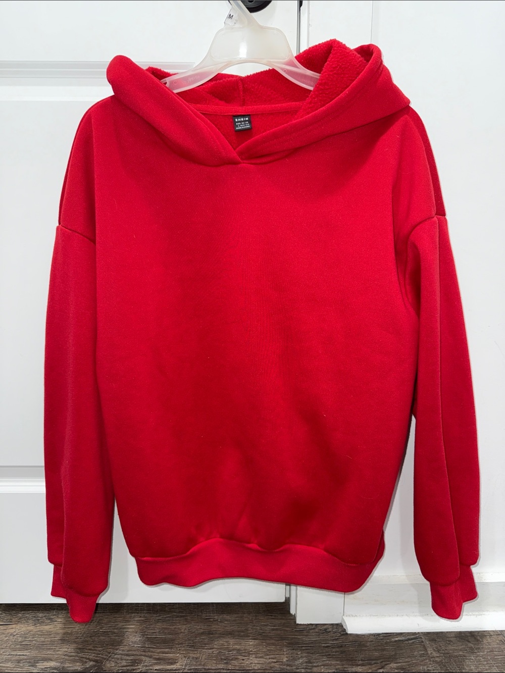 SHEIN Red Crewneck Hoodie Sweater